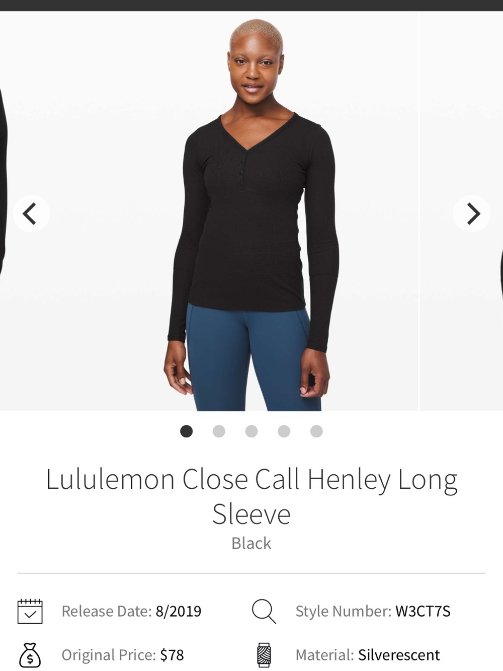 lululemon athletica Close Call Henley Long Sleeve Top - Black